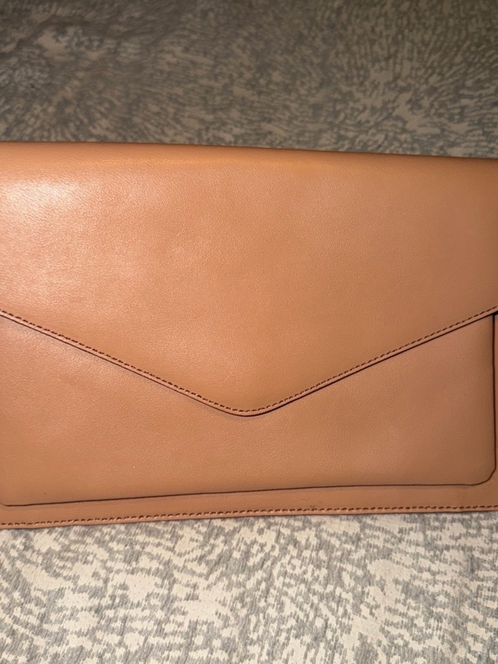 Banana Republic Smooth Leather Envelope Clutch - Camel